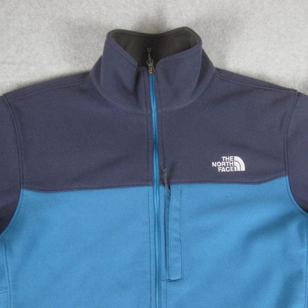 The North Face Jacket‎ Mens Large Blue Color Block Soft Shell Fleece Lined